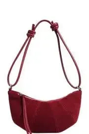 Italienische Schultertasche "Luna" aus feinem Veloursleder